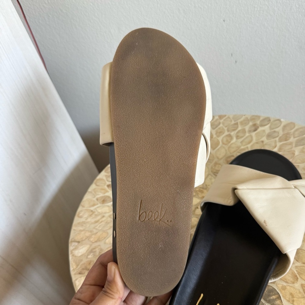 Beek Tori Off White Leather Slide Sandals size 9 - Picture 9 of 10